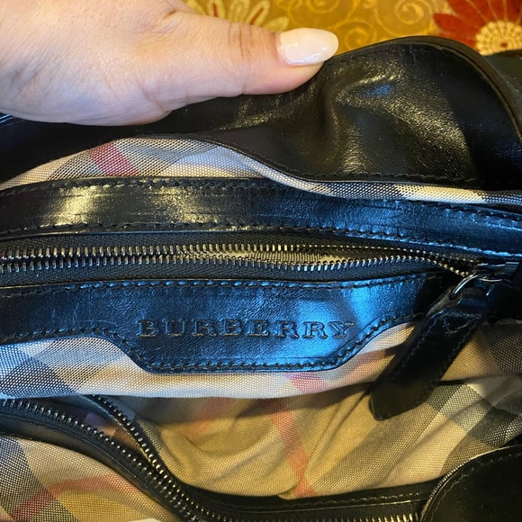 Burberry Bags Authentic Black Woven Burberry Medium Gosford Bridle